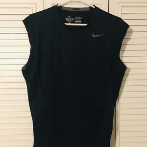 Dark Blue Nike Pro Combat Dri-Fit Sleeveless Tee